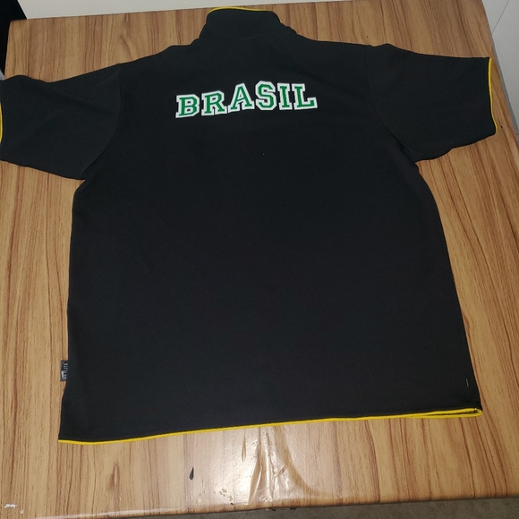 Adidas Brazil Soccer Jersey Men's Medium Black Climalite Football Pele Neymar - Picture 8 of 9